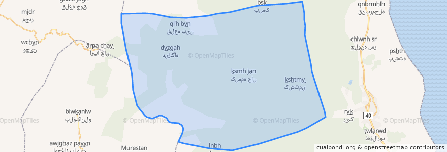 Mapa de ubicacion de دهستان کوهستانی طالش.