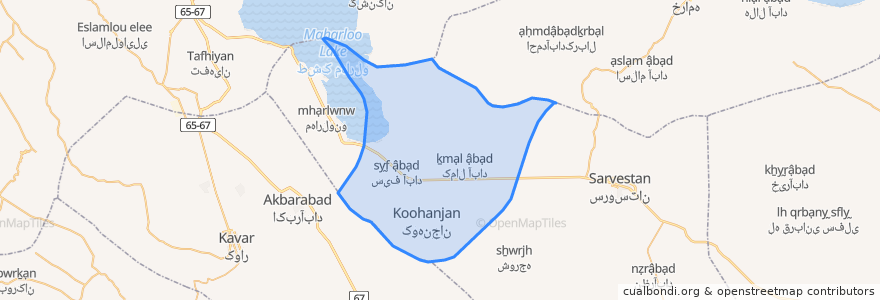 Mapa de ubicacion de دهستان کوهنجان.