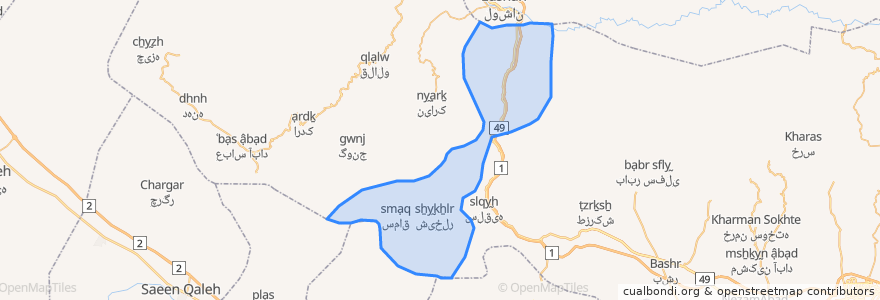 Mapa de ubicacion de دهستان کوهگیر.