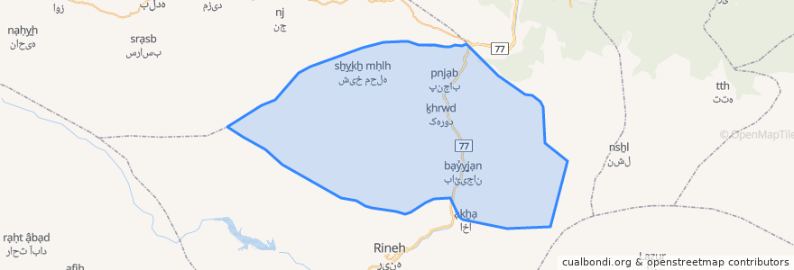 Mapa de ubicacion de دهستان لاریجان سفلی.