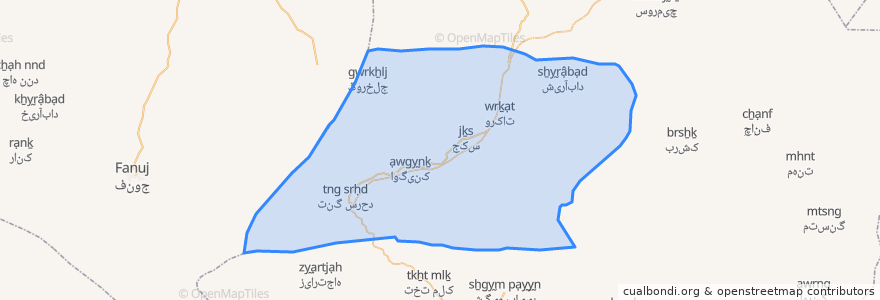 Mapa de ubicacion de دهستان لاشار جنوبی.