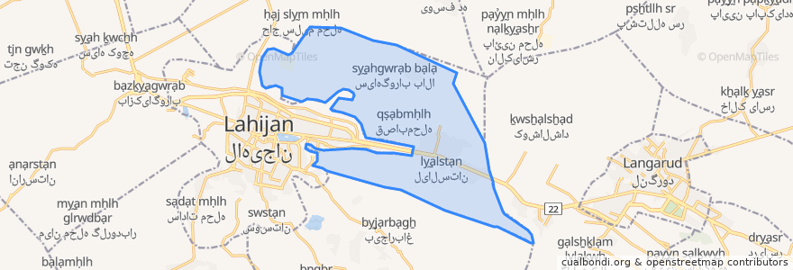 Mapa de ubicacion de دهستان لیالستان.