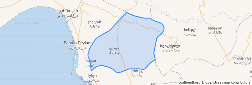 Mapa de ubicacion de دهستان لیراوی شمالی.