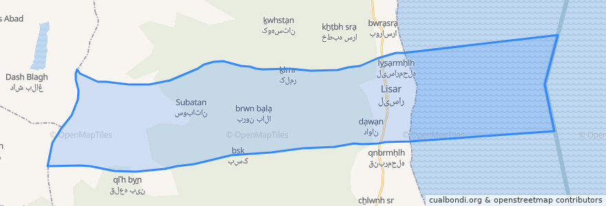 Mapa de ubicacion de دهستان لیسار.