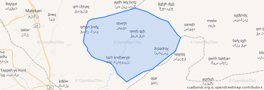 Mapa de ubicacion de دهستان لیلان شمالی.