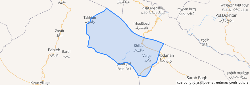 Mapa de ubicacion de دهستان ماسپی.