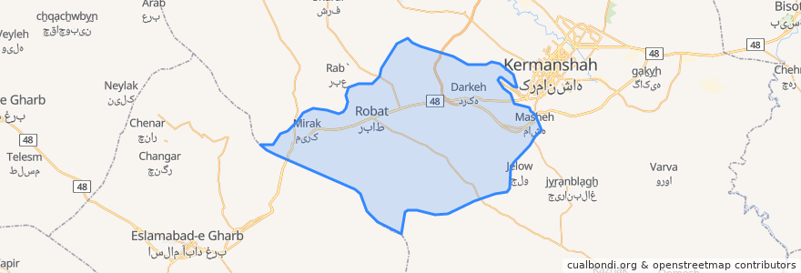 Mapa de ubicacion de دهستان ماهیدشت.