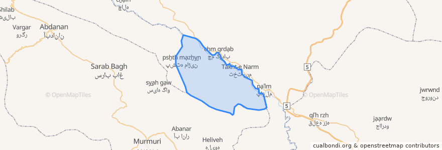 Mapa de ubicacion de دهستان ماژین.