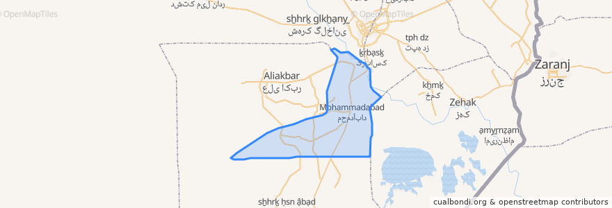 Mapa de ubicacion de دهستان محمد آباد.