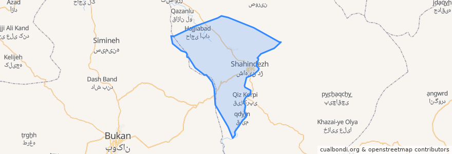 Mapa de ubicacion de دهستان محمودآباد.