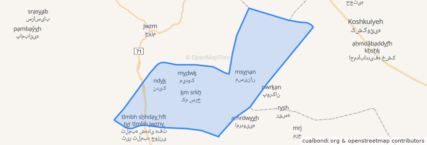 Mapa de ubicacion de دهستان مدوارات.