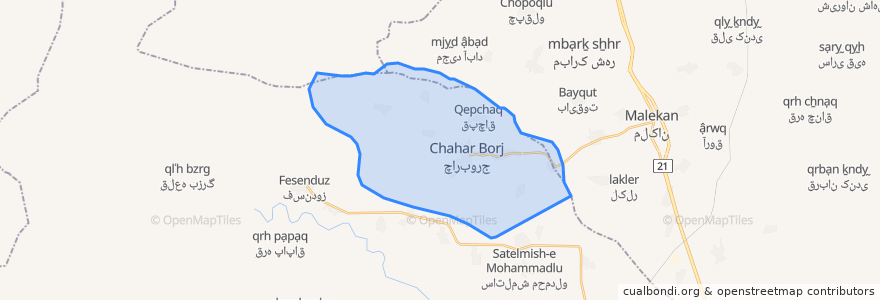 Mapa de ubicacion de دهستان مرحمت آباد شمالی.