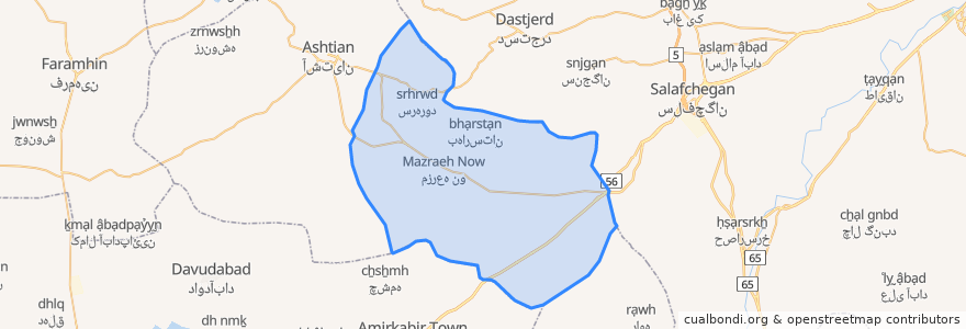 Mapa de ubicacion de دهستان مزرعه نو.