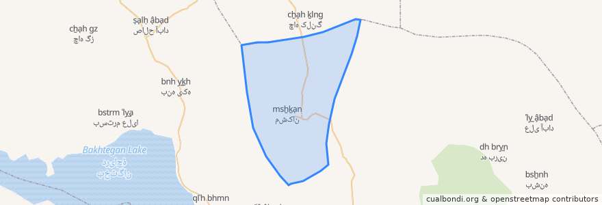 Mapa de ubicacion de دهستان مشکان.