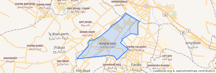 Mapa de ubicacion de دهستان مشکین آباد.