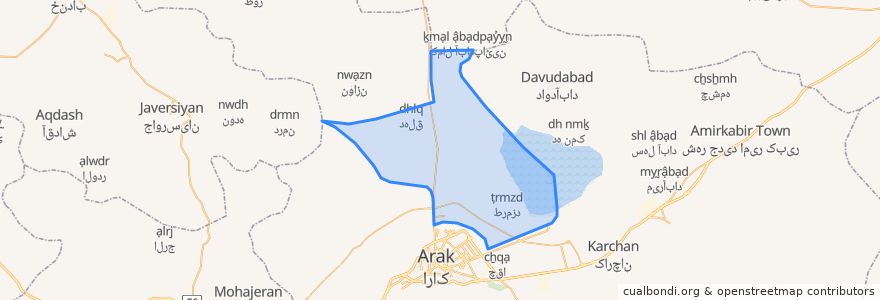 Mapa de ubicacion de دهستان مشهد میقان.