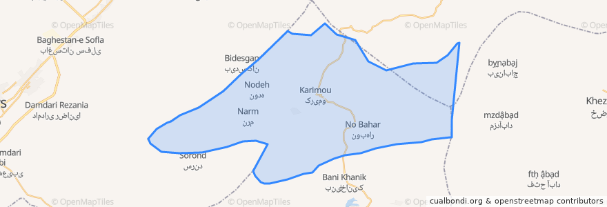 Mapa de ubicacion de دهستان مصعبی.