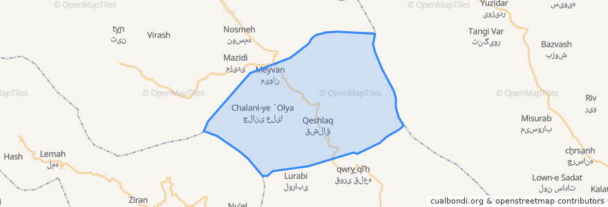 Mapa de ubicacion de دهستان منصورآقایی.