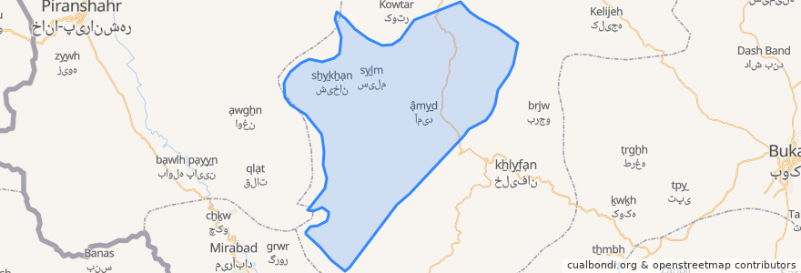 Mapa de ubicacion de دهستان منگورشرقی.