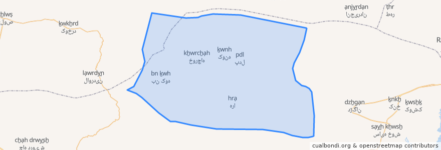 Mapa de ubicacion de دهستان مهران.