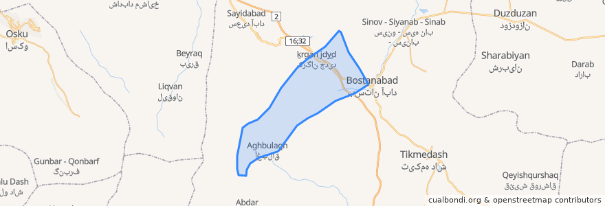 Mapa de ubicacion de دهستان مهرانرود جنوبی.