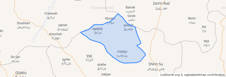 Mapa de ubicacion de دهستان مهربان علیا.