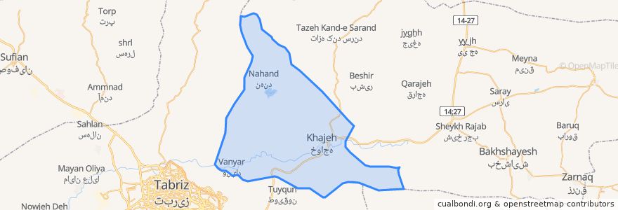 Mapa de ubicacion de دهستان مواضع خان شرقی.