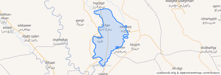 Mapa de ubicacion de دهستان میان آب جنوبی.