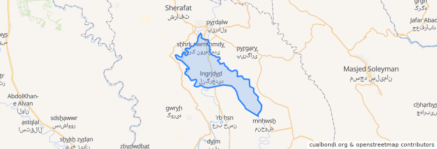 Mapa de ubicacion de دهستان میان آب شمالی.