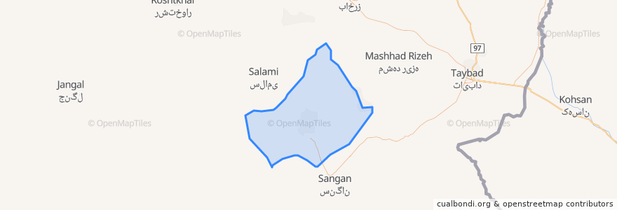 Mapa de ubicacion de دهستان میان خواف.