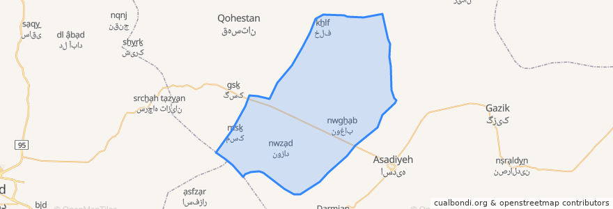 Mapa de ubicacion de دهستان میاندشت.