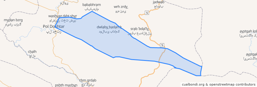 Mapa de ubicacion de دهستان میانکوه غربی.