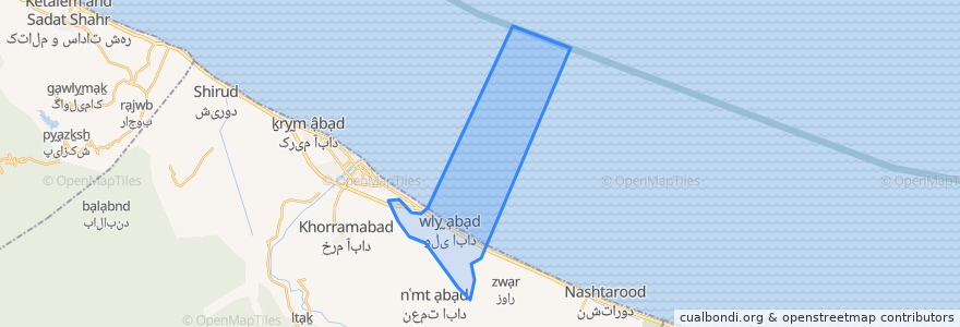 Mapa de ubicacion de دهستان میر شمس الدین.