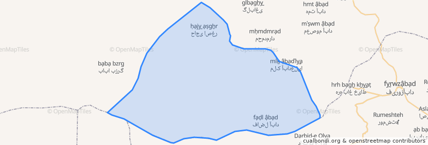 Mapa de ubicacion de دهستان میربگ جنوبی.