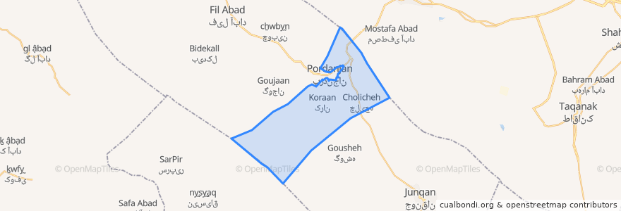 Mapa de ubicacion de دهستان میزدج سفلی.