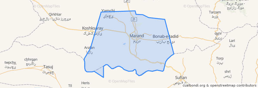 Mapa de ubicacion de دهستان میشاب شمالی.