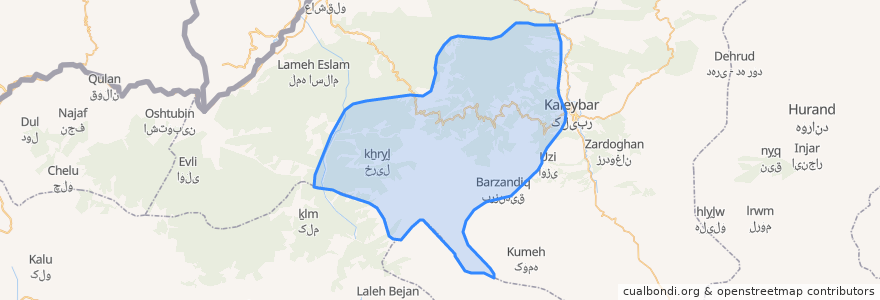 Mapa de ubicacion de دهستان میشه پاره.