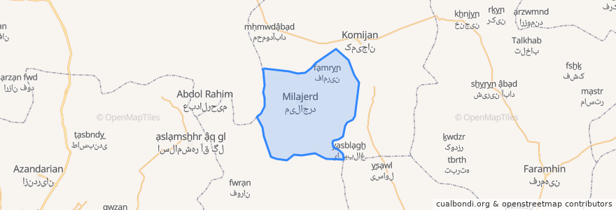 Mapa de ubicacion de دهستان میلاجرد.