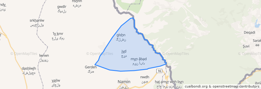 Mapa de ubicacion de دهستان میناباد.