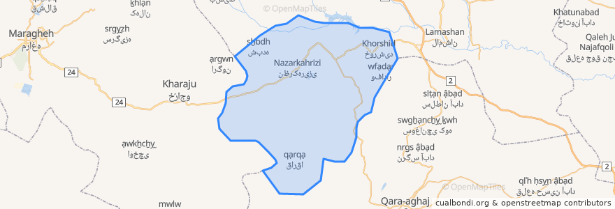 Mapa de ubicacion de دهستان نظرکهریزی.