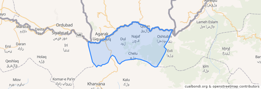 Mapa de ubicacion de دهستان نوجه مهر.