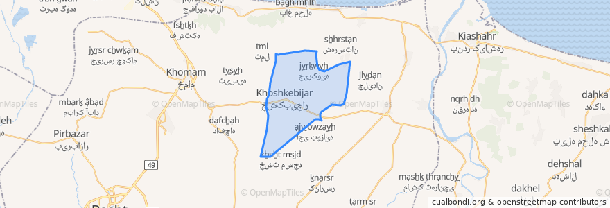 Mapa de ubicacion de دهستان نوشرخشکبیجار.