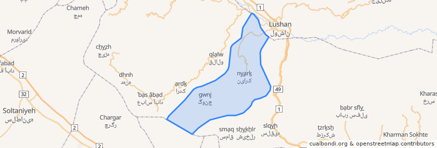 Mapa de ubicacion de دهستان نیارک.