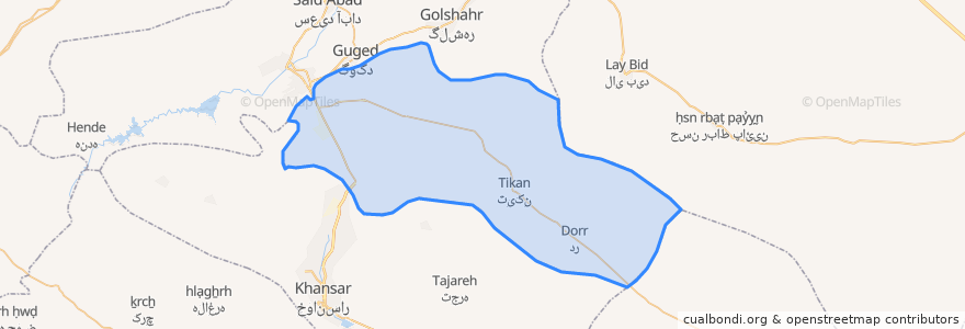 Mapa de ubicacion de دهستان نیوان.