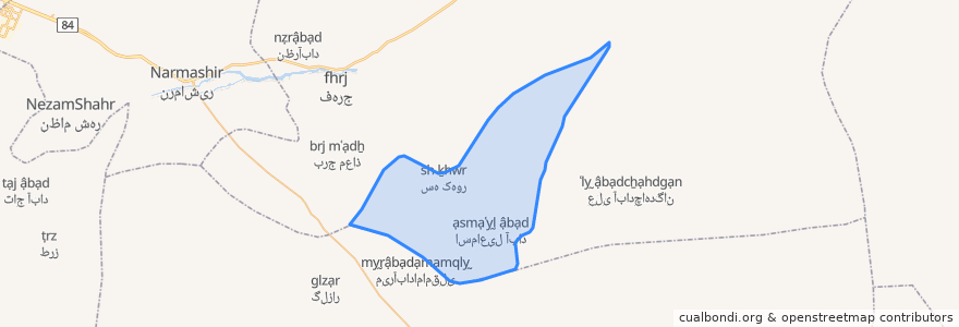 Mapa de ubicacion de دهستان نگین کویر.