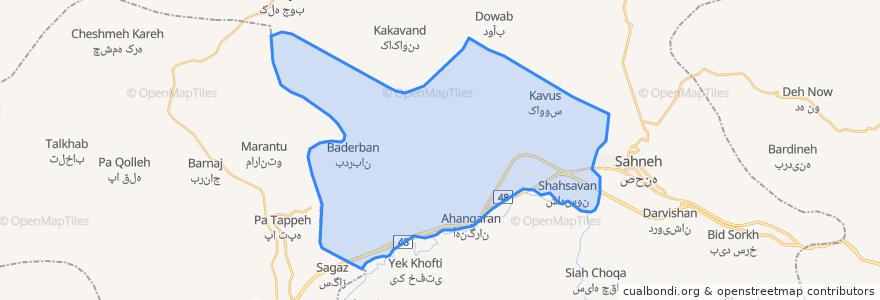 Mapa de ubicacion de دهستان هجر.