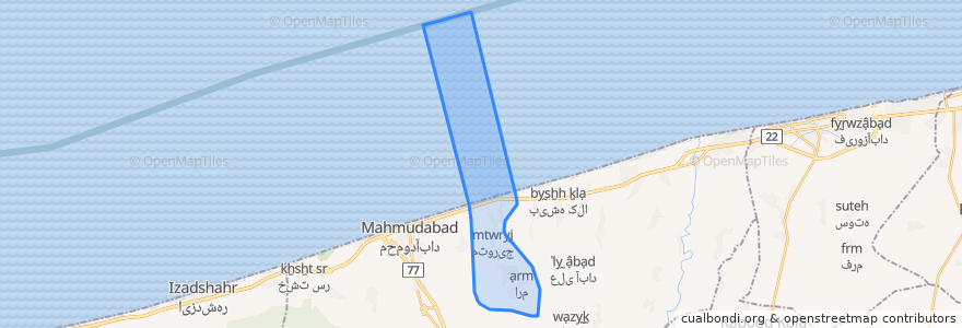 Mapa de ubicacion de دهستان هراز پی غربی.