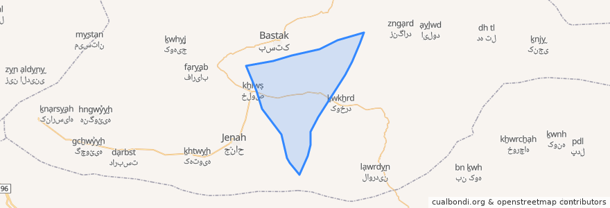 Mapa de ubicacion de Harang Rural District.