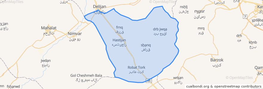 Mapa de ubicacion de دهستان هستیجان.