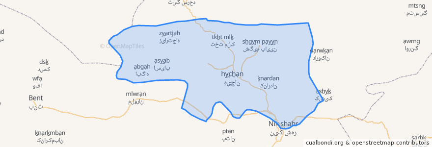 Mapa de ubicacion de دهستان هیچان.